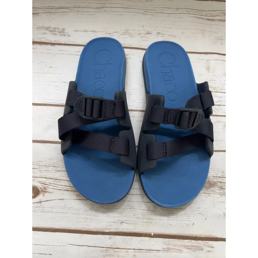 Chaco Chillos Slide Blue Navy Kids Junior Sandals Size 6